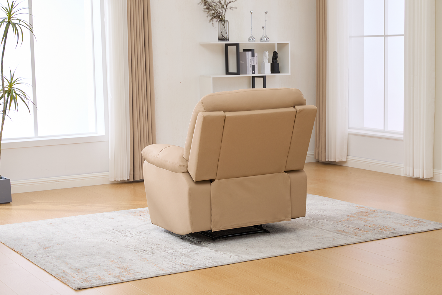 Odinis fotelis su reglaineriu YORK-BEIGE – 107x96xH106 cm-4