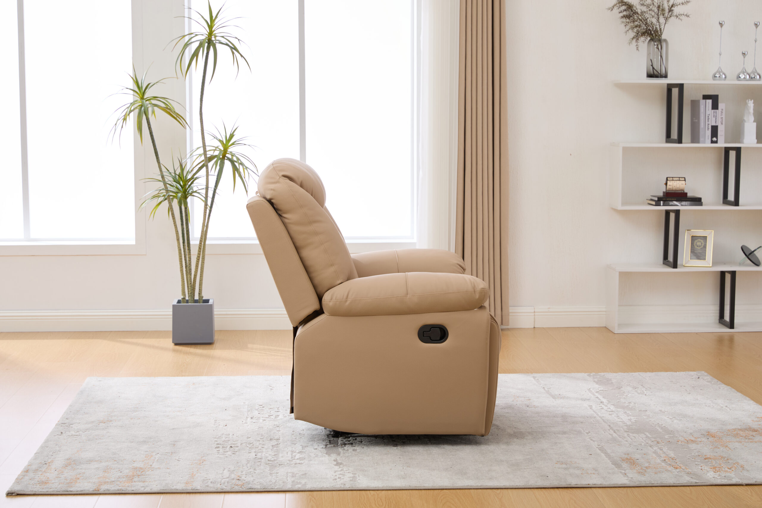 Odinis fotelis su reglaineriu YORK-BEIGE – 107x96xH106 cm-5