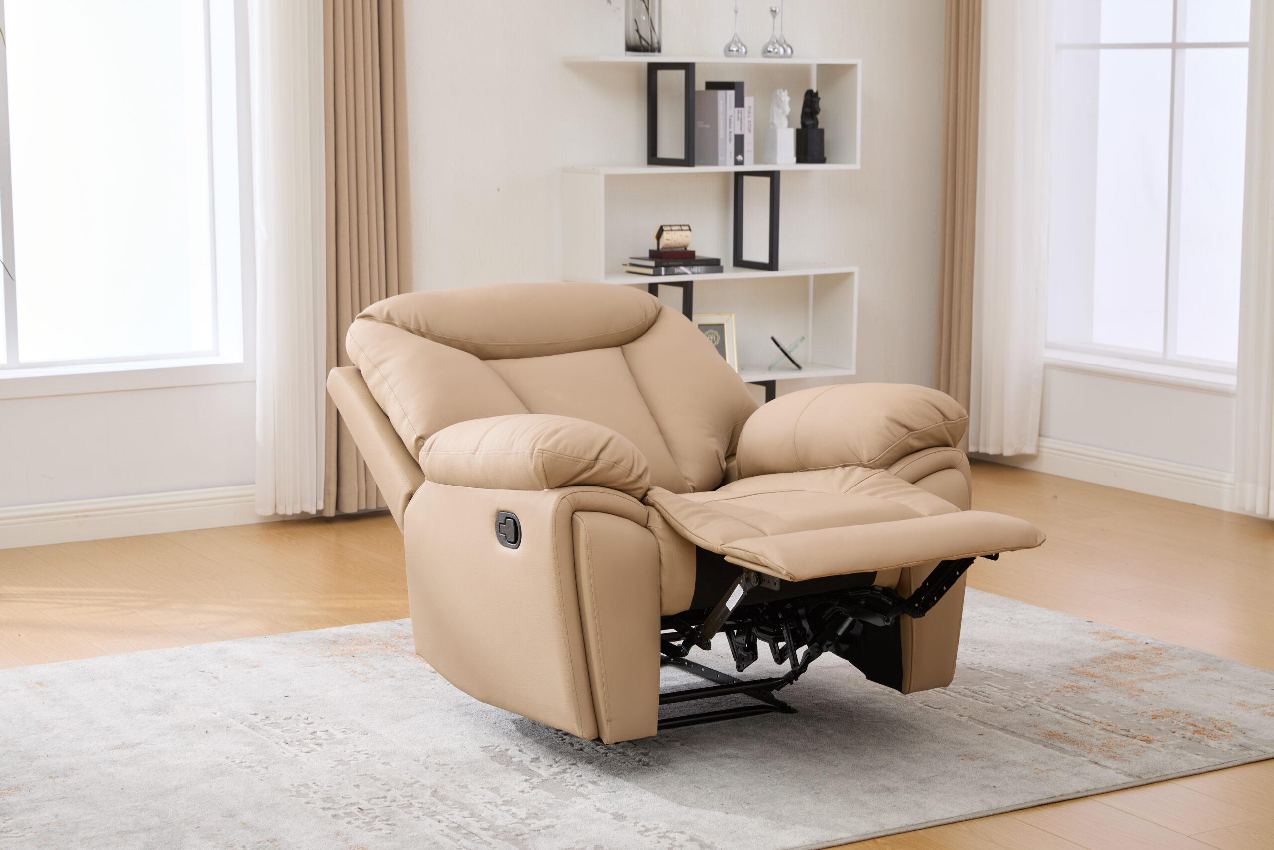 Odinis fotelis su reglaineriu YORK-BEIGE – 107x96xH106 cm-9