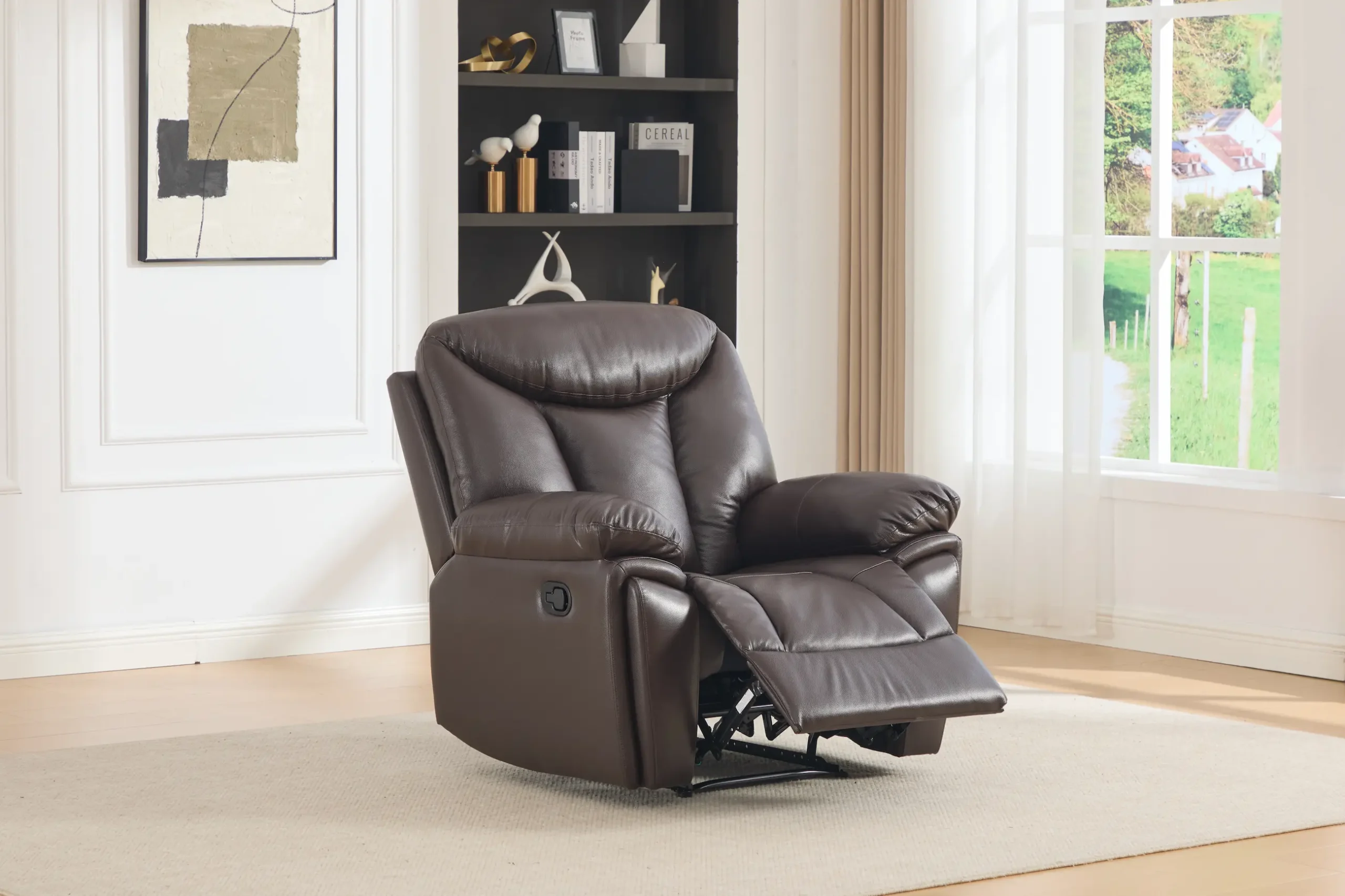 Odinis fotelis su reglaineriu YORK-BROWN – 107x96xH106 cm-2