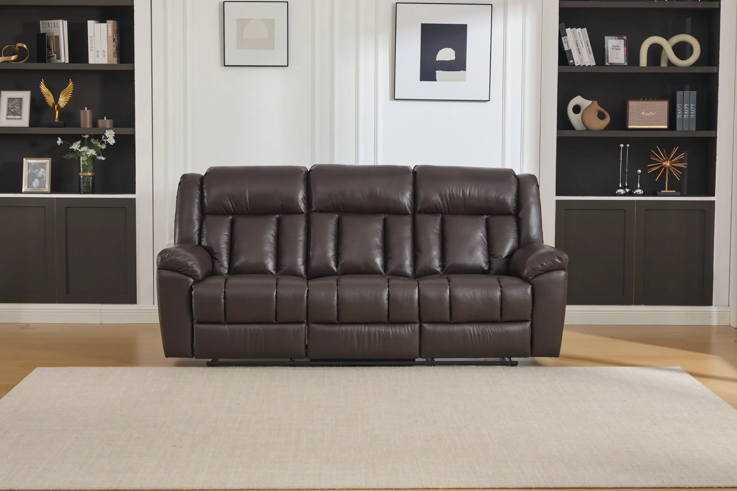 Trivietė odinė sofa su reglaineriais DETROIT - 215x95xH104 cm-10