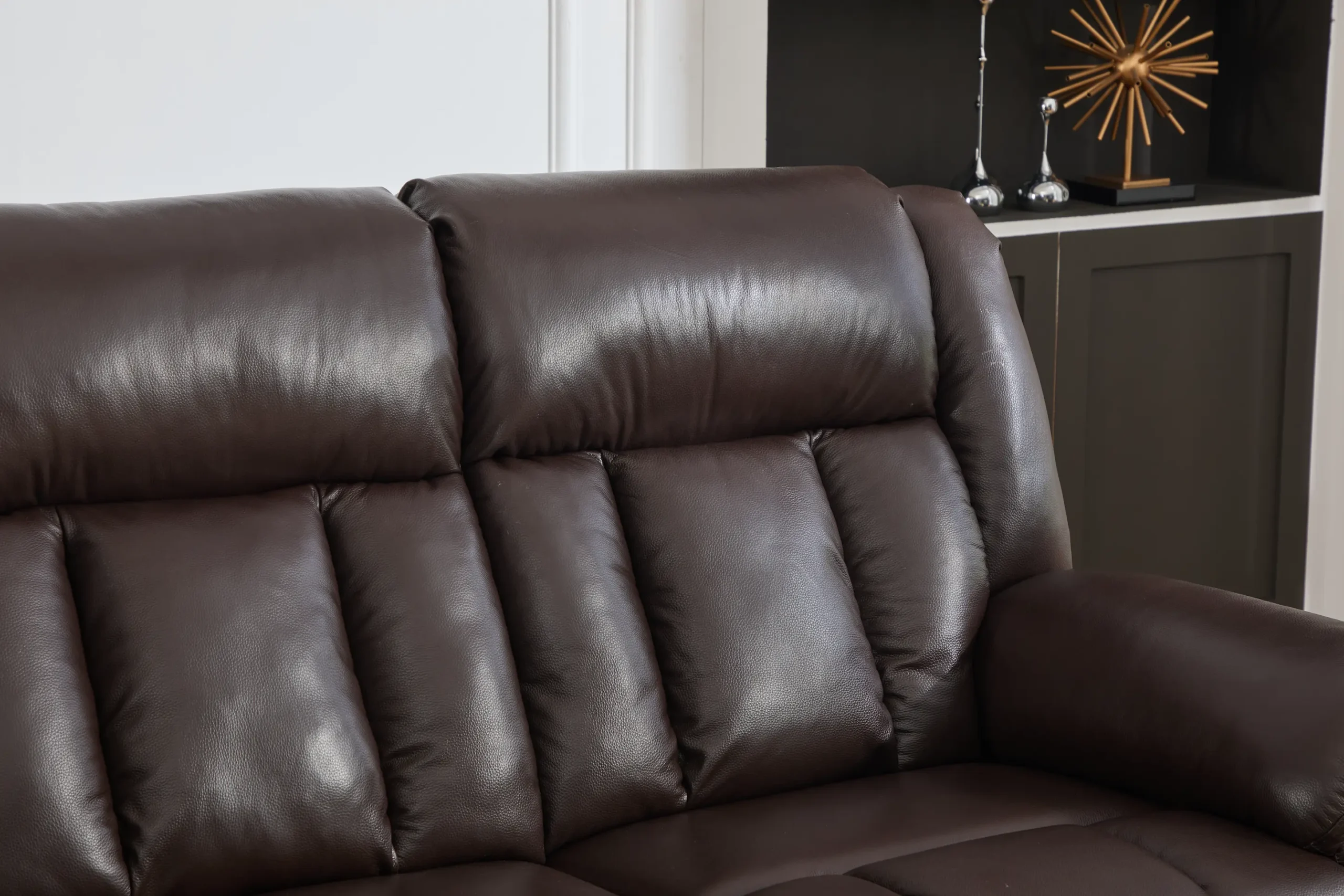 Trivietė odinė sofa su reglaineriais DETROIT - 215x95xH104 cm-11