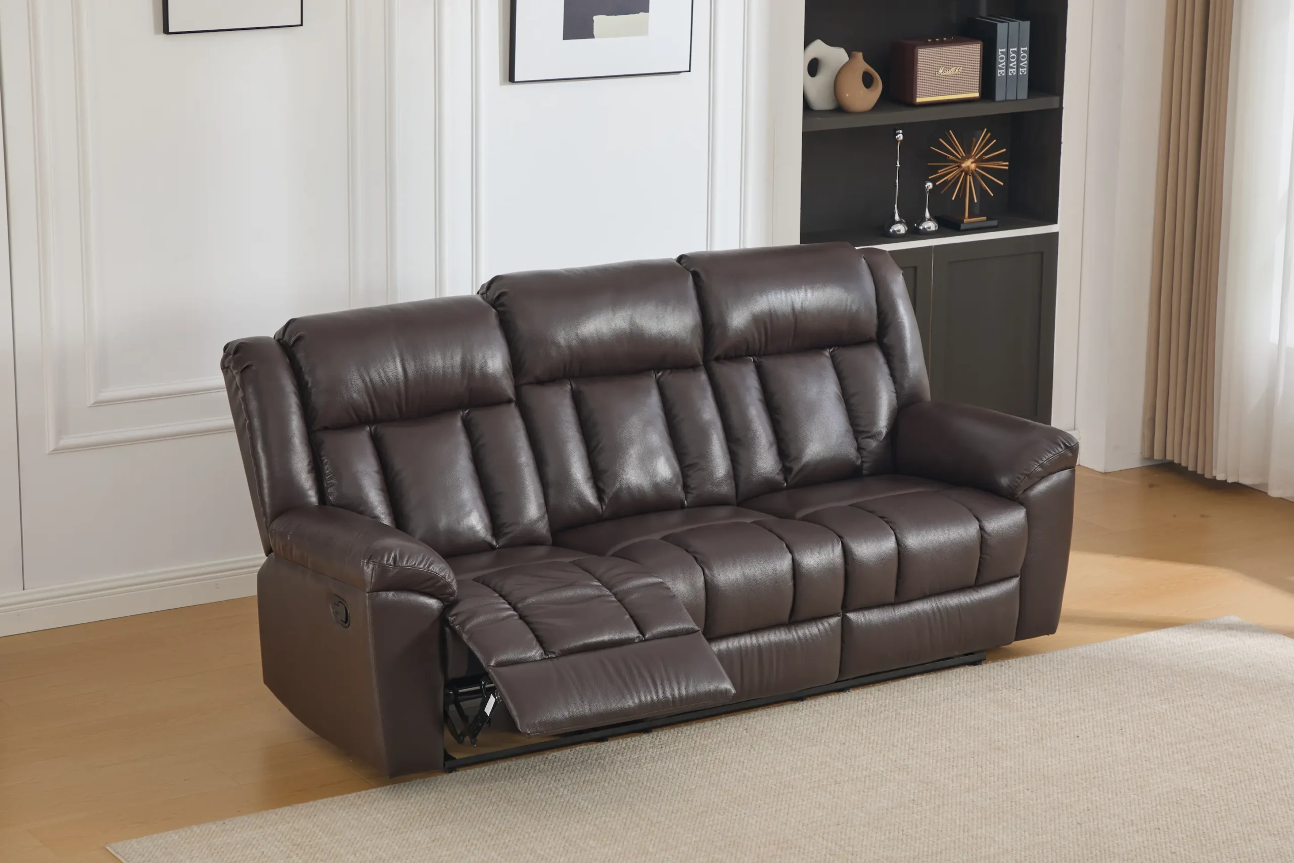 Trivietė odinė sofa su reglaineriais DETROIT - 215x95xH104 cm-5
