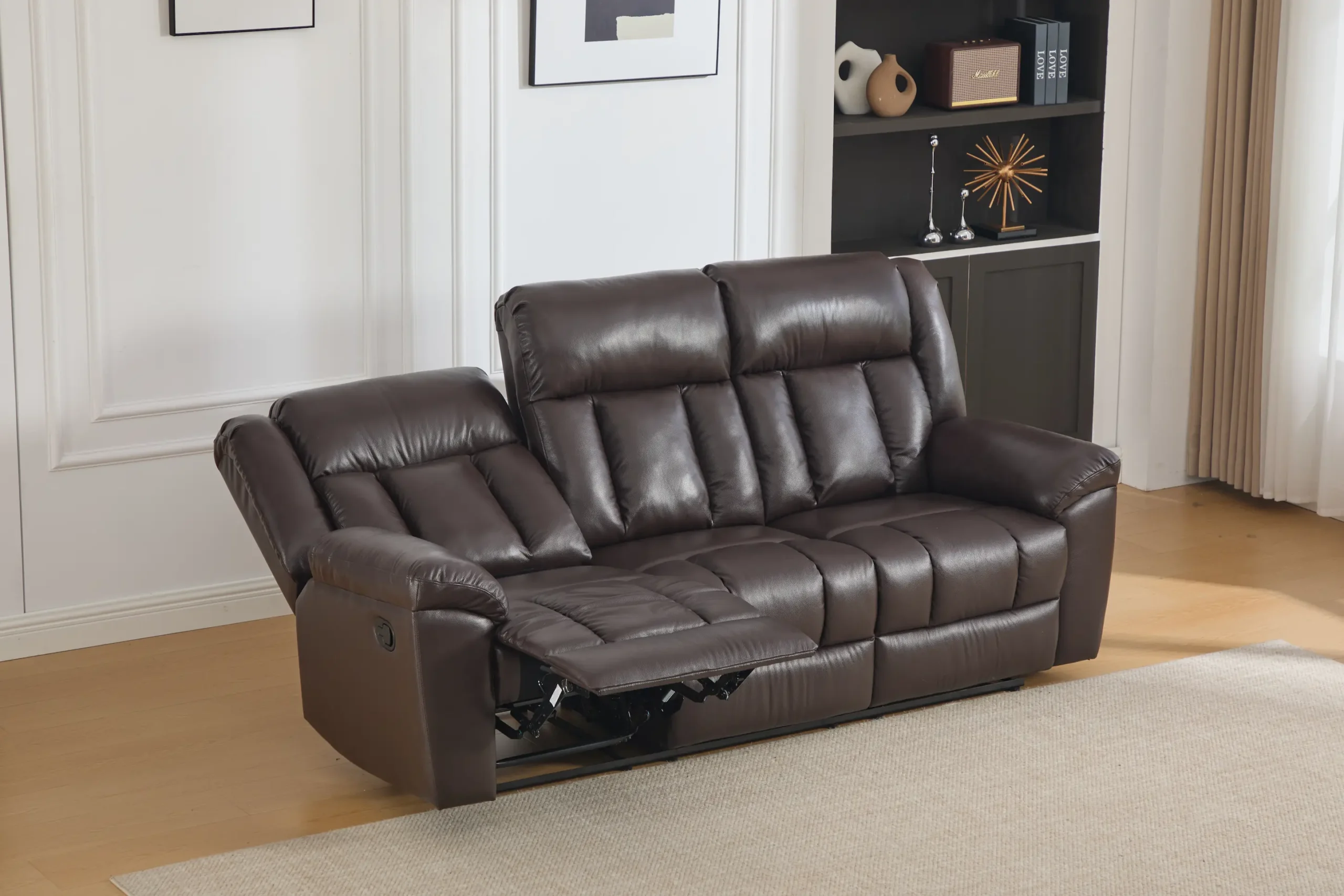 Trivietė odinė sofa su reglaineriais DETROIT - 215x95xH104 cm-6