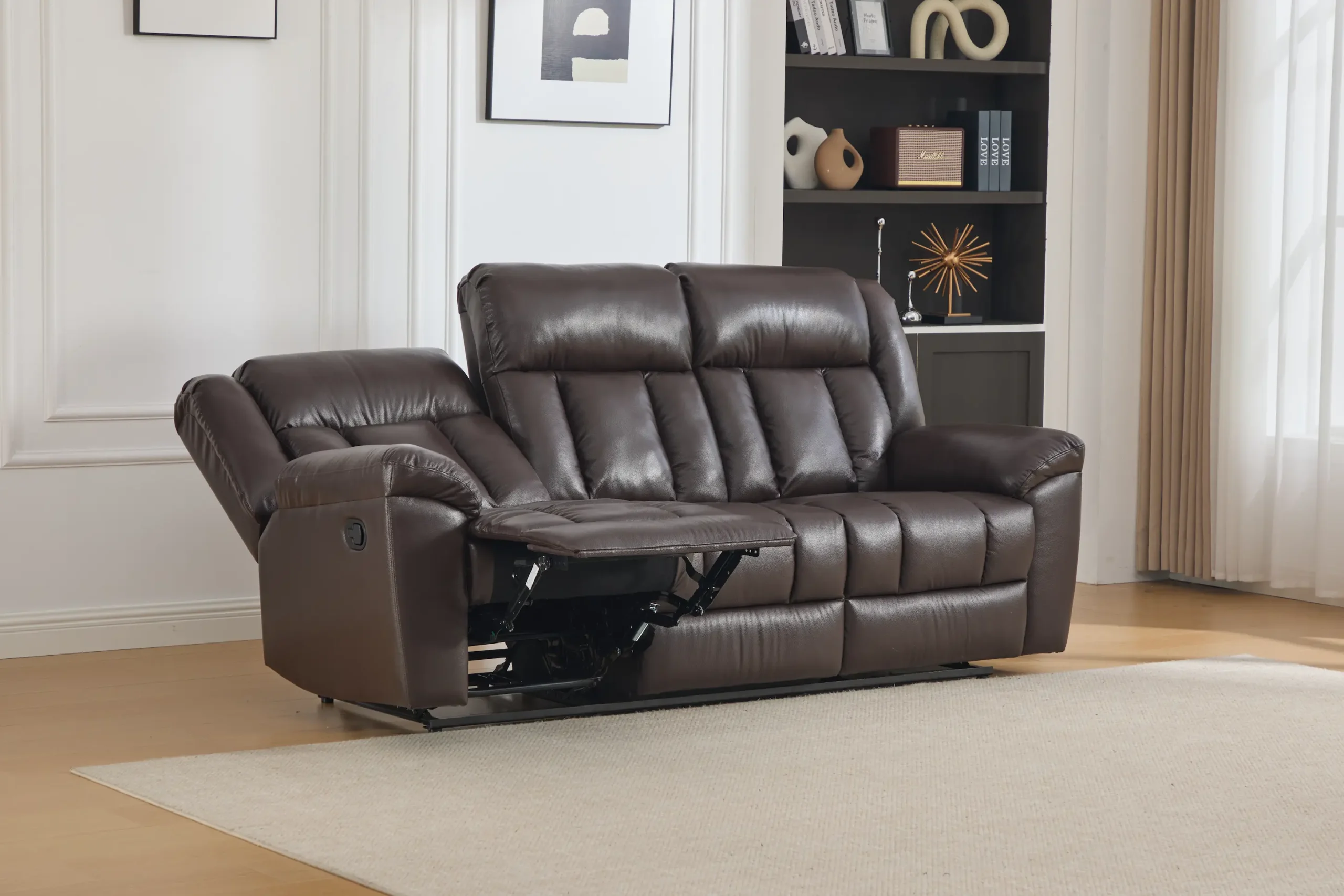 Trivietė odinė sofa su reglaineriais DETROIT - 215x95xH104 cm-7