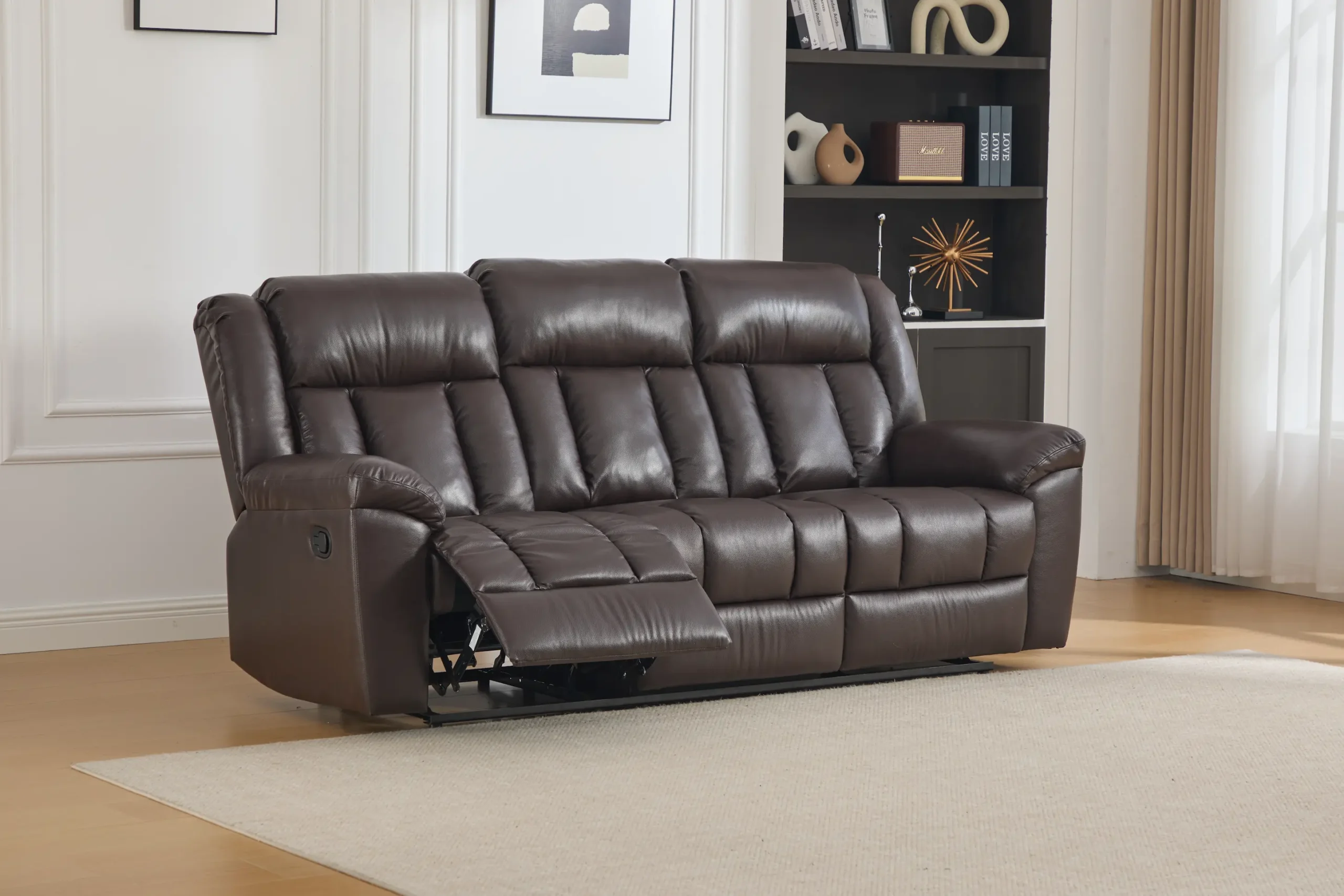 Trivietė odinė sofa su reglaineriais DETROIT - 215x95xH104 cm-8
