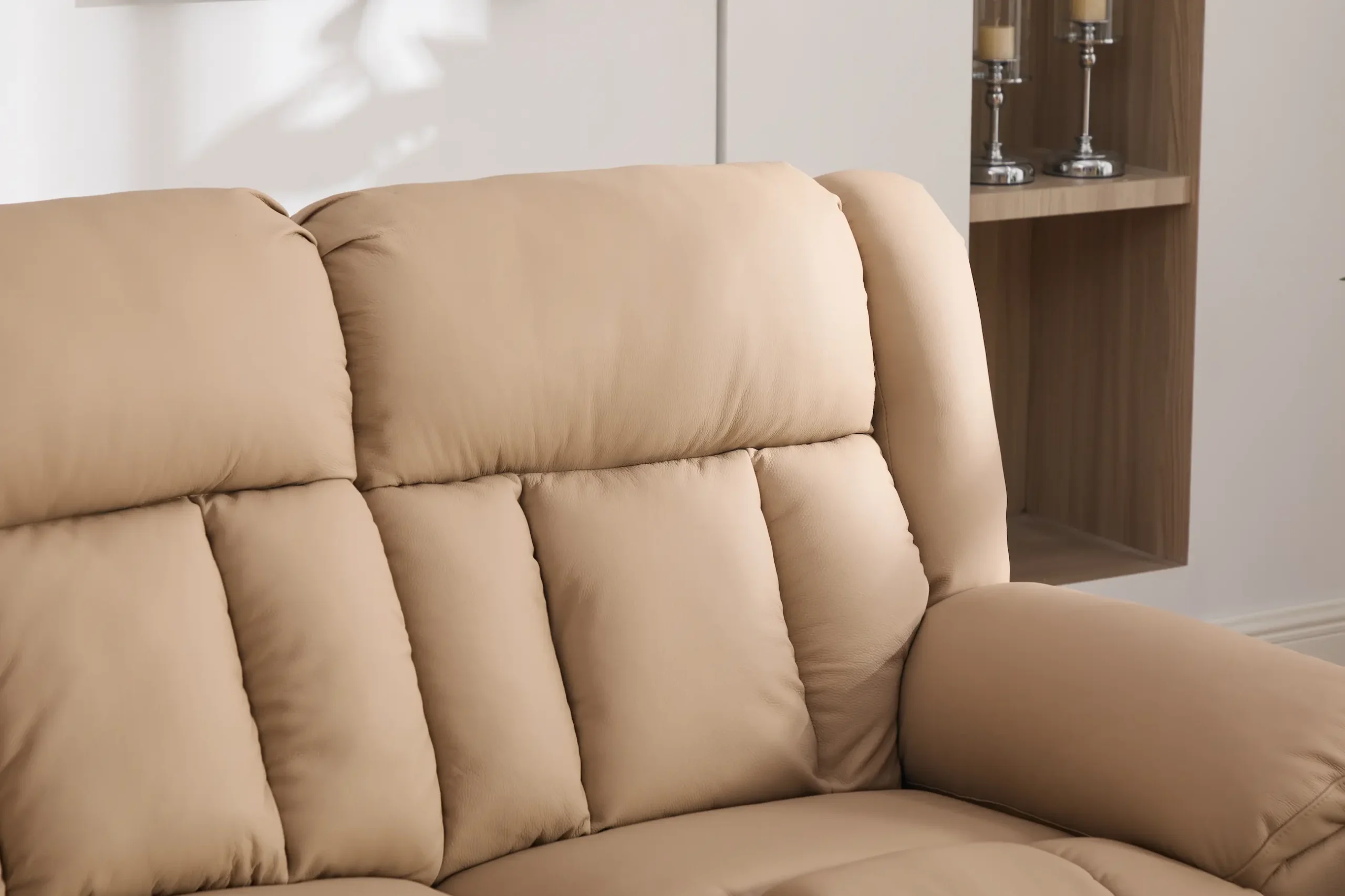 Trivietė odinė sofa su reglaineriais DETROIT-BEIGE – 215x95xH104 cm-10