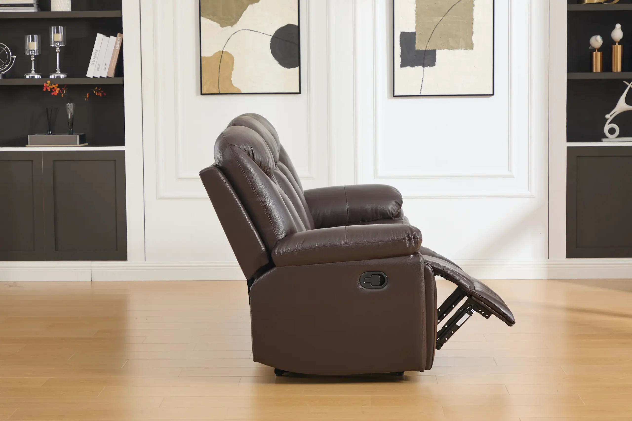 Trivietė odinė sofa su reglaineriais YORK-BROWN – 225x96xH106 cm-2