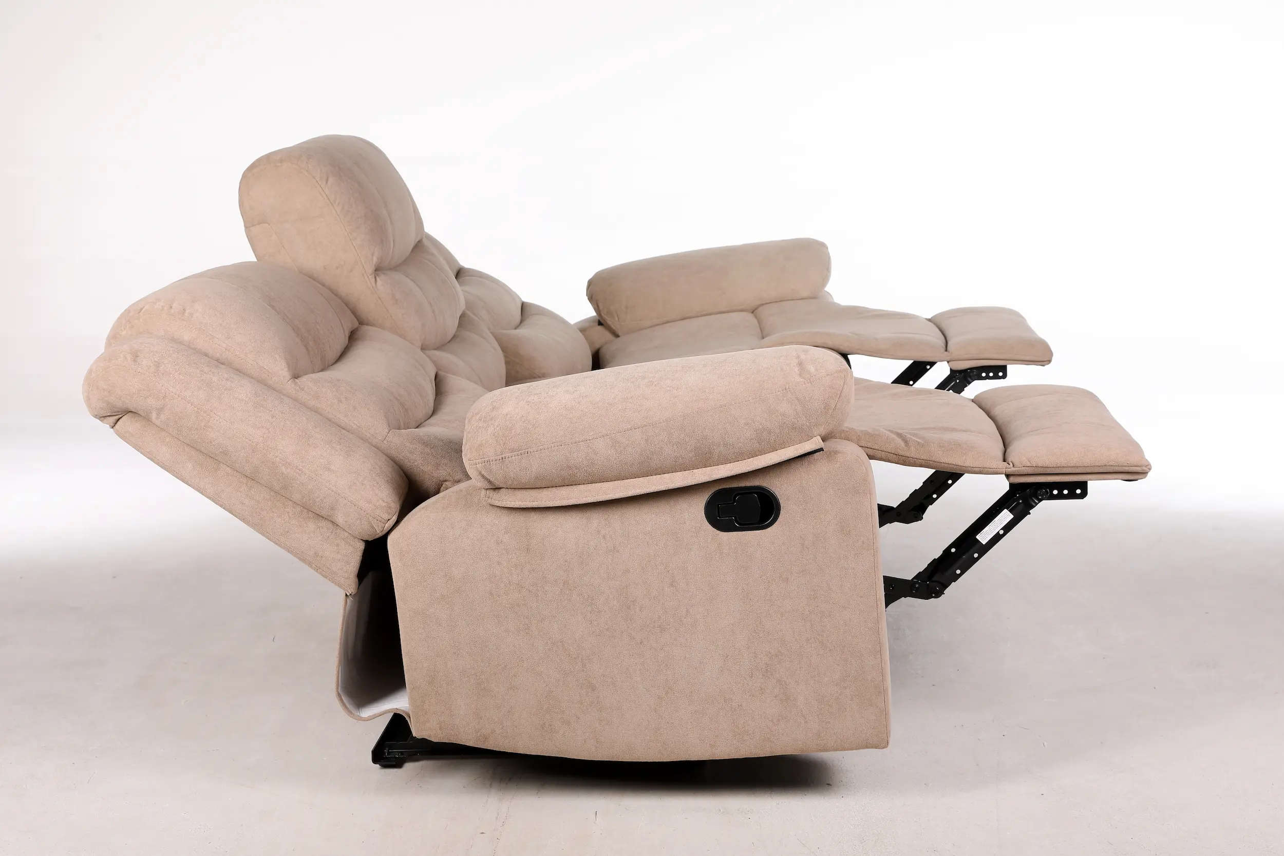 Trivietė sofa su reglaineriais RAMZI – šviesiai ruda spalva – 208x97xH102 cm-12