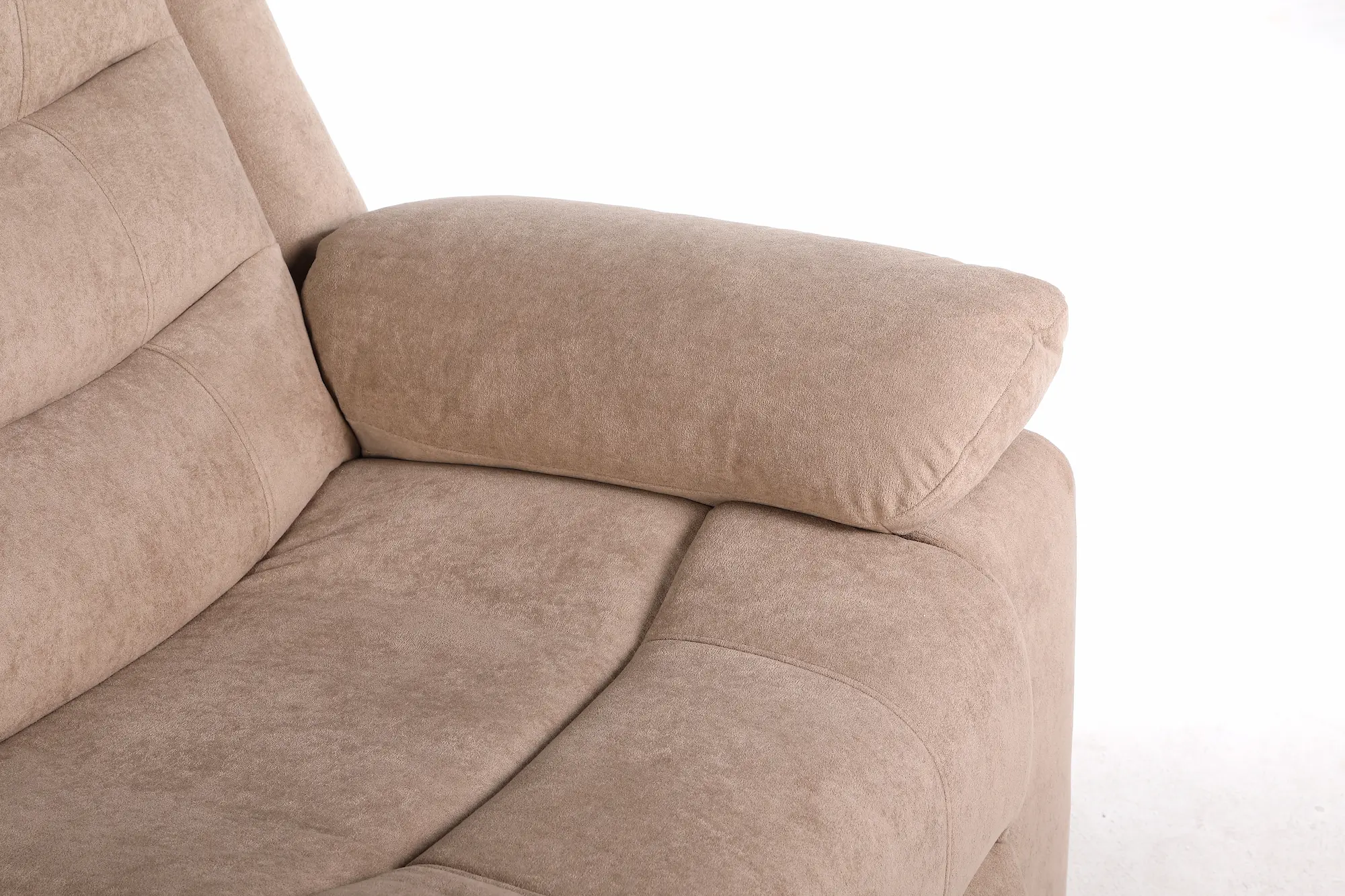 Trivietė sofa su reglaineriais RAMZI – šviesiai ruda spalva – 208x97xH102 cm-4