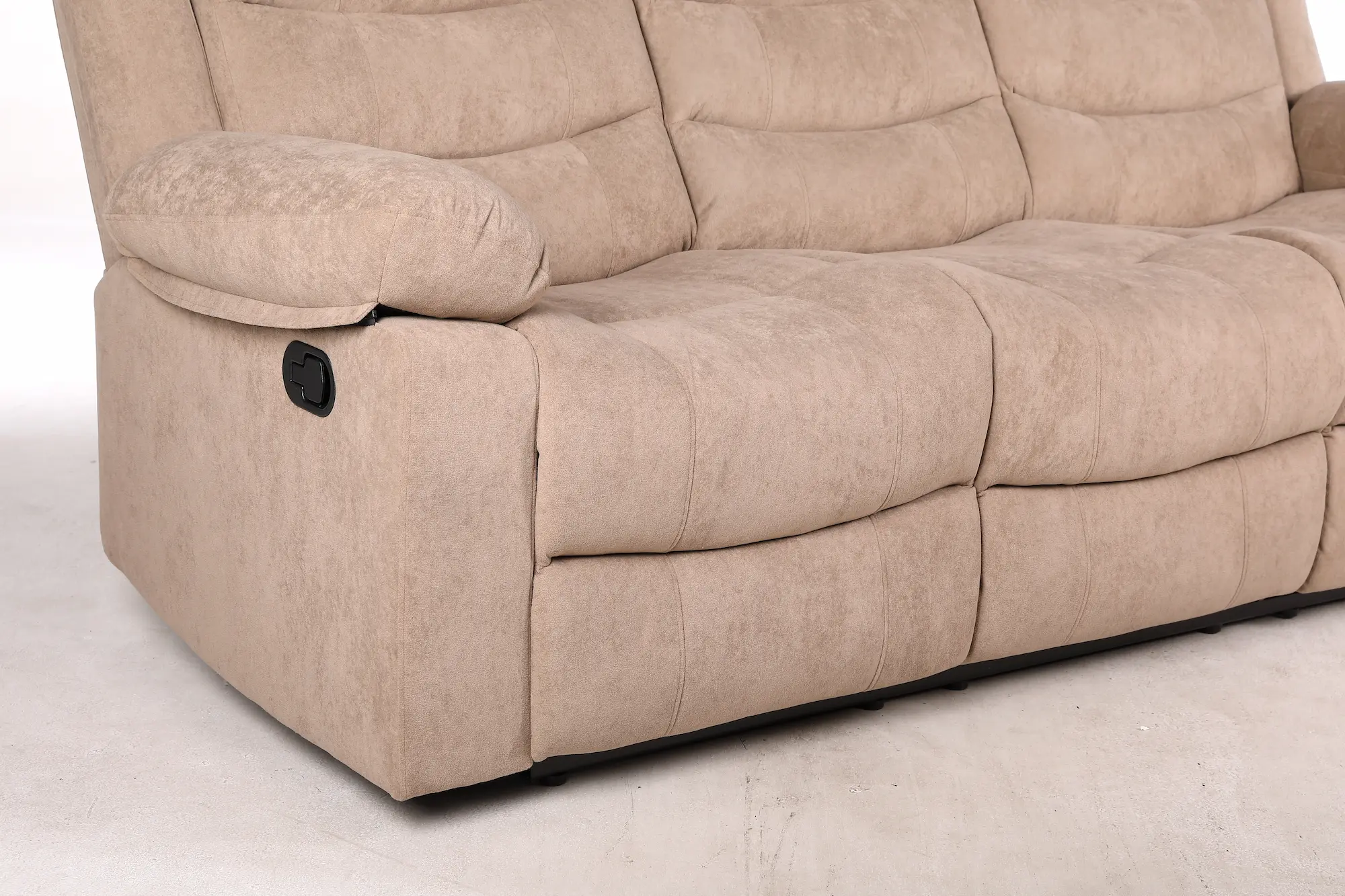 Trivietė sofa su reglaineriais RAMZI – šviesiai ruda spalva – 208x97xH102 cm-5