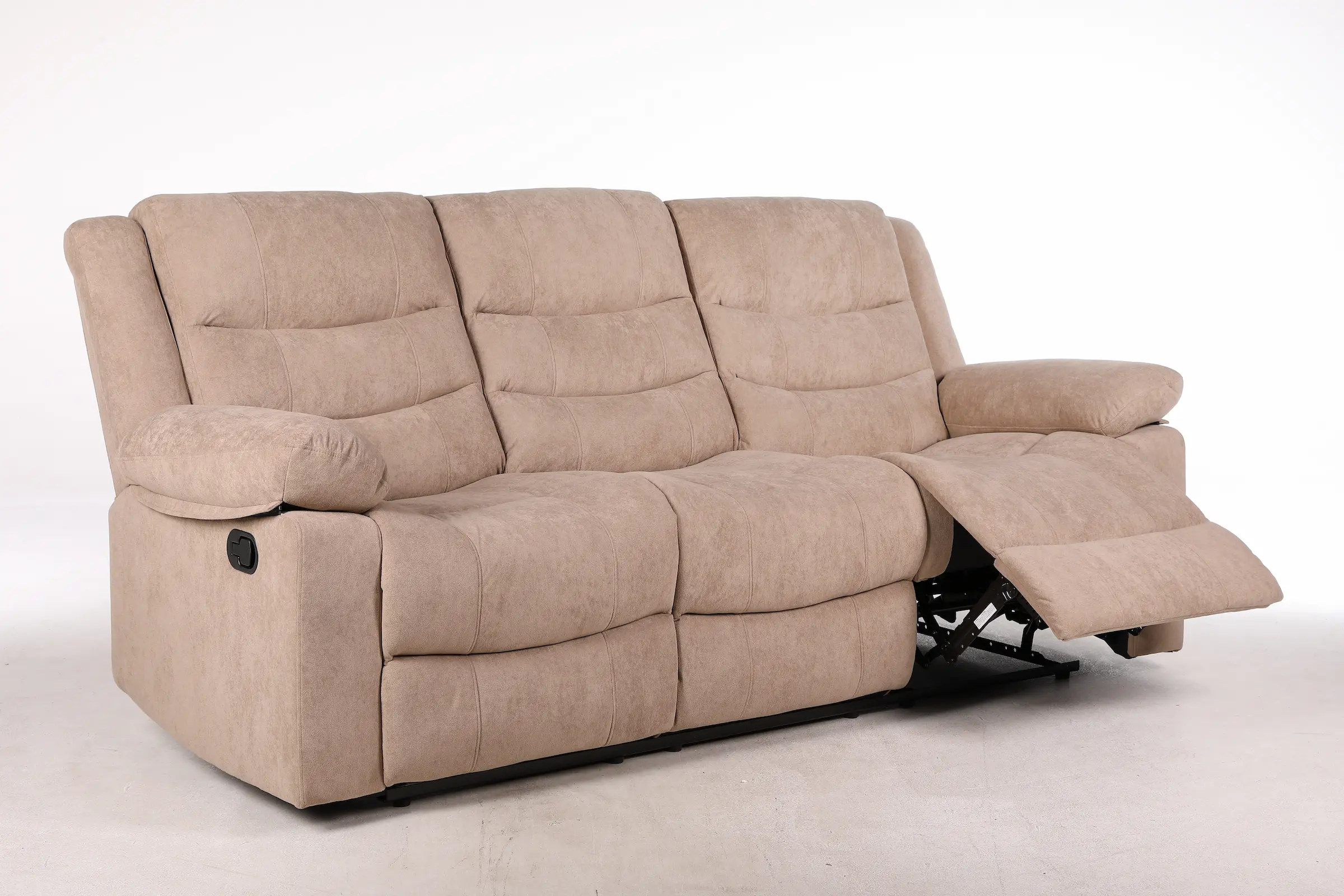 Trivietė sofa su reglaineriais RAMZI – šviesiai ruda spalva – 208x97xH102 cm-7