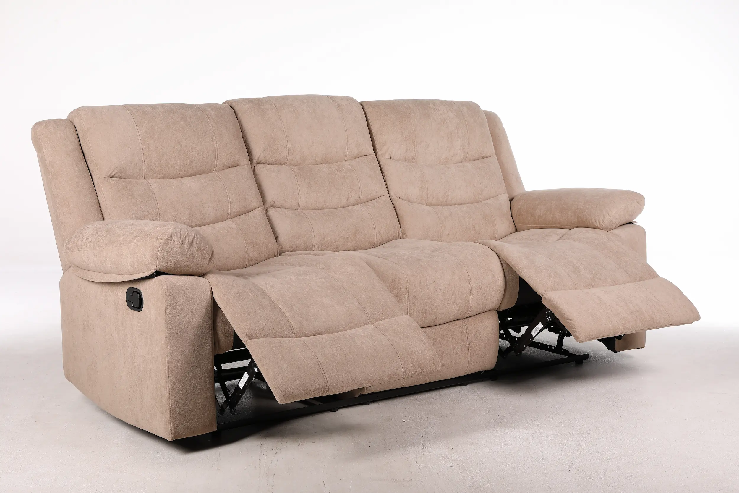 Trivietė sofa su reglaineriais RAMZI – šviesiai ruda spalva – 208x97xH102 cm-8