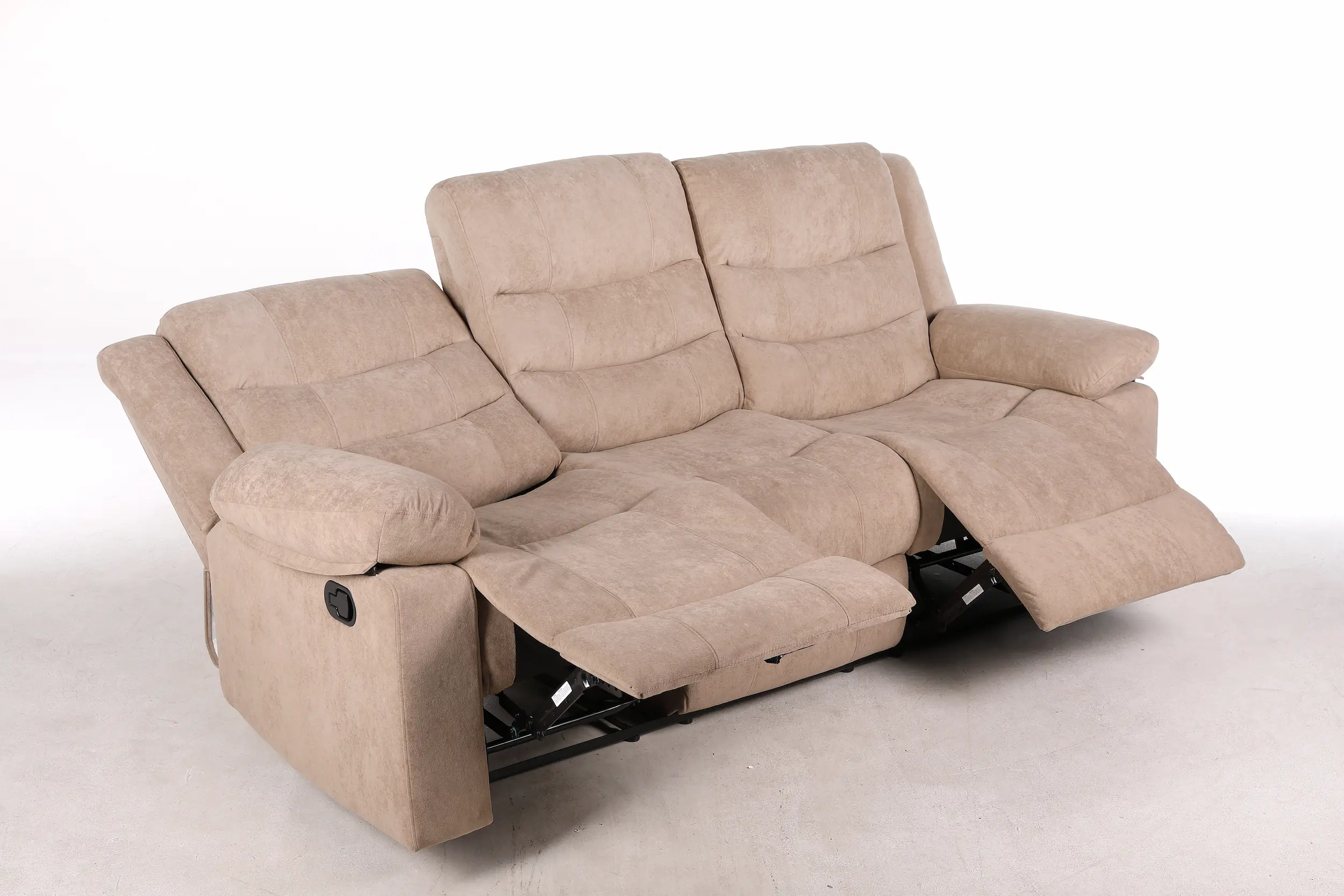 Trivietė sofa su reglaineriais RAMZI – šviesiai ruda spalva – 208x97xH102 cm-9