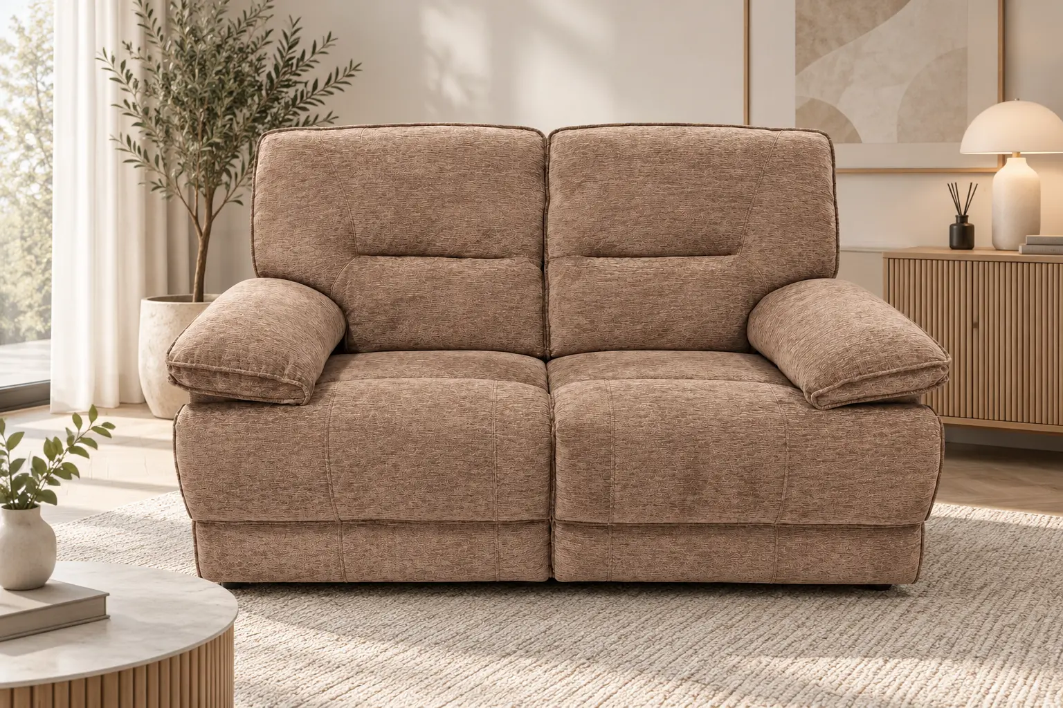 Dvivietė sofa su dviem reglaineriais NEVADA - 170x97xH110 cm - ruda spalva-4