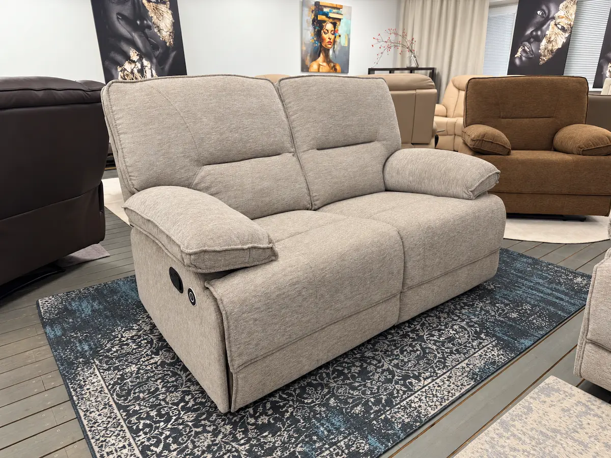 Dvivietė sofa su dviem reglaineriais NEVADA – 160x93xH101 cm – pilkšva spalva-5