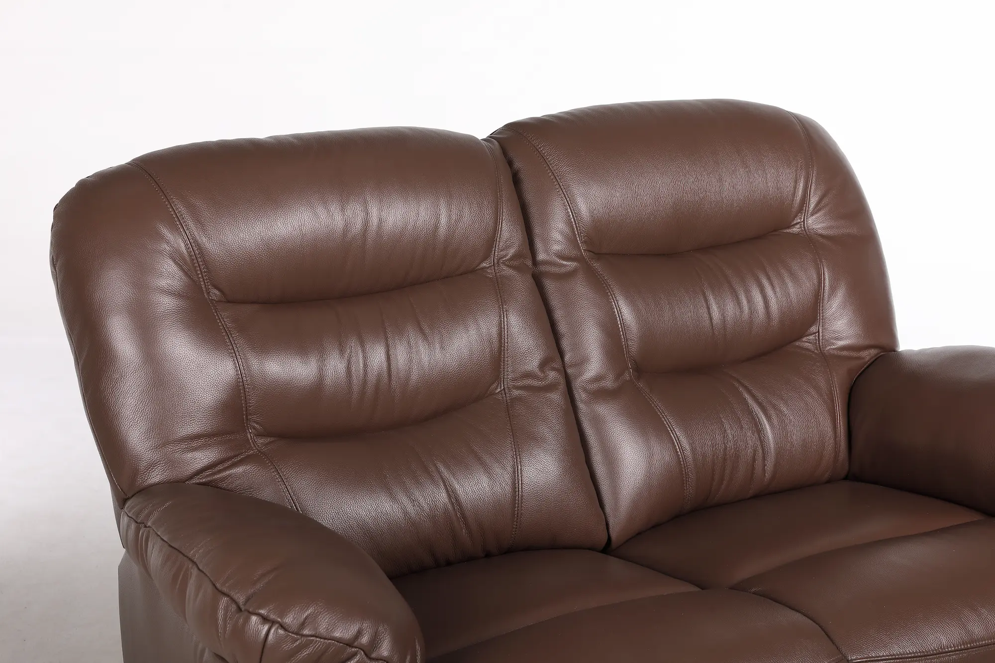 Odinė dvivietė sofa su dviem reglaineriais WINDSOR-148x98xH102 cm-ruda spalva-3