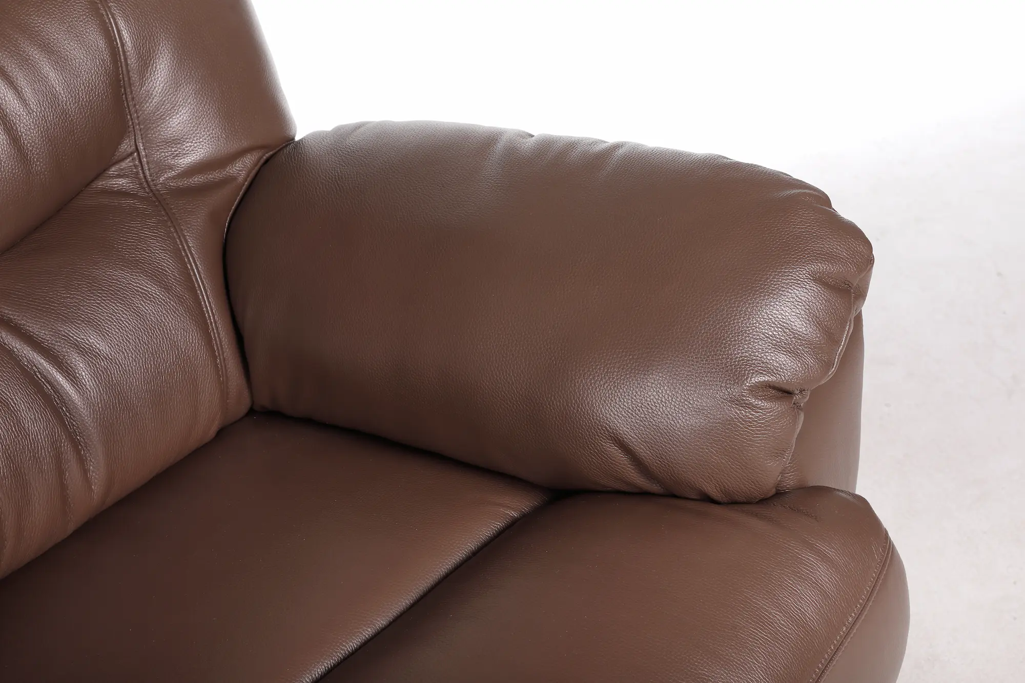 Odinė dvivietė sofa su dviem reglaineriais WINDSOR-148x98xH102 cm-ruda spalva-4