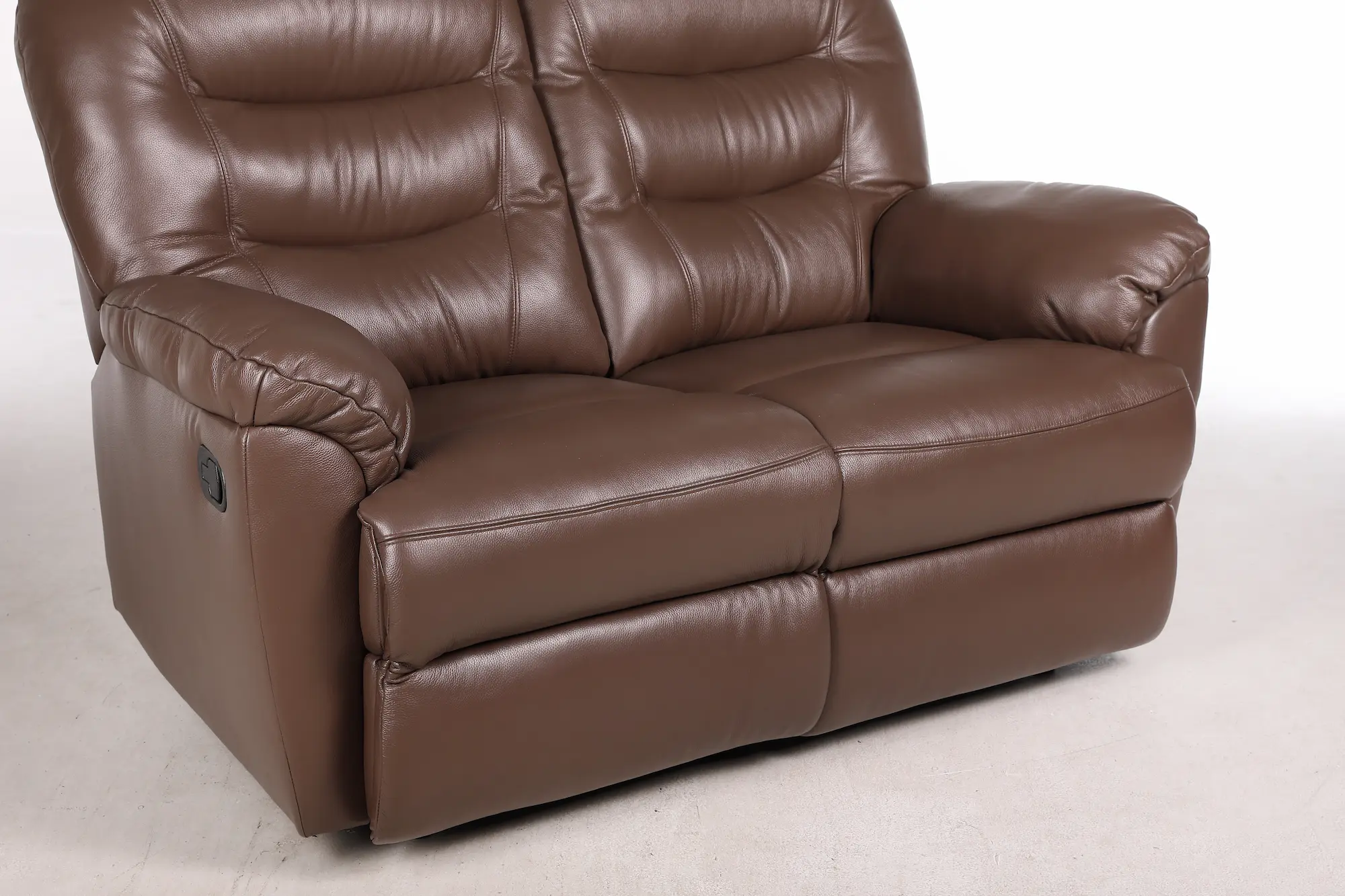 Odinė dvivietė sofa su dviem reglaineriais WINDSOR-148x98xH102 cm-ruda spalva-6