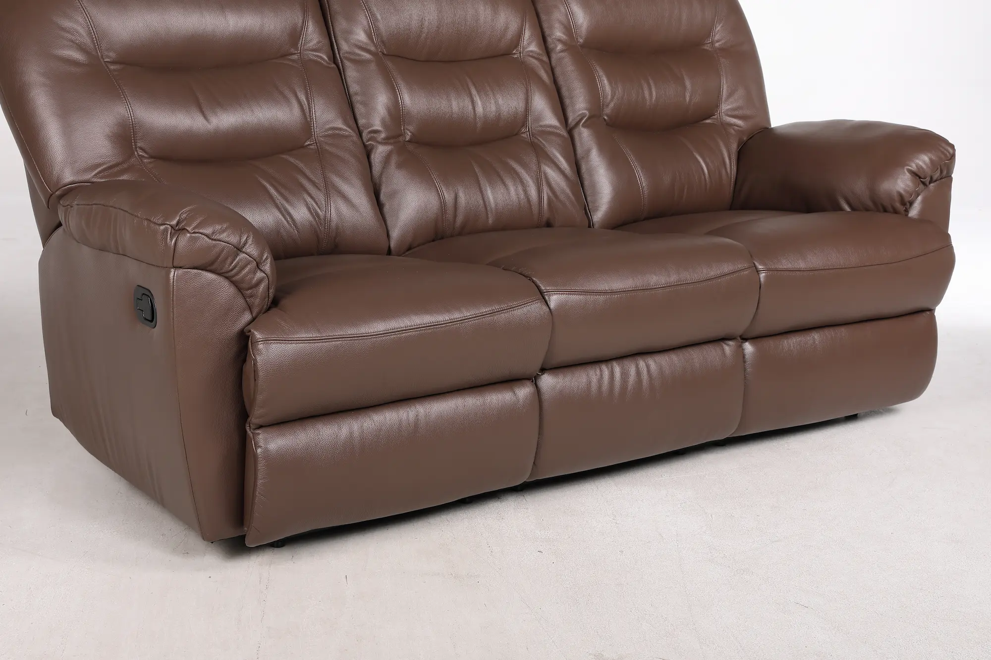Odinė trivietė sofa su dviem reglaineriais WINDSOR-205x98xH102 cm-ruda spalva-10