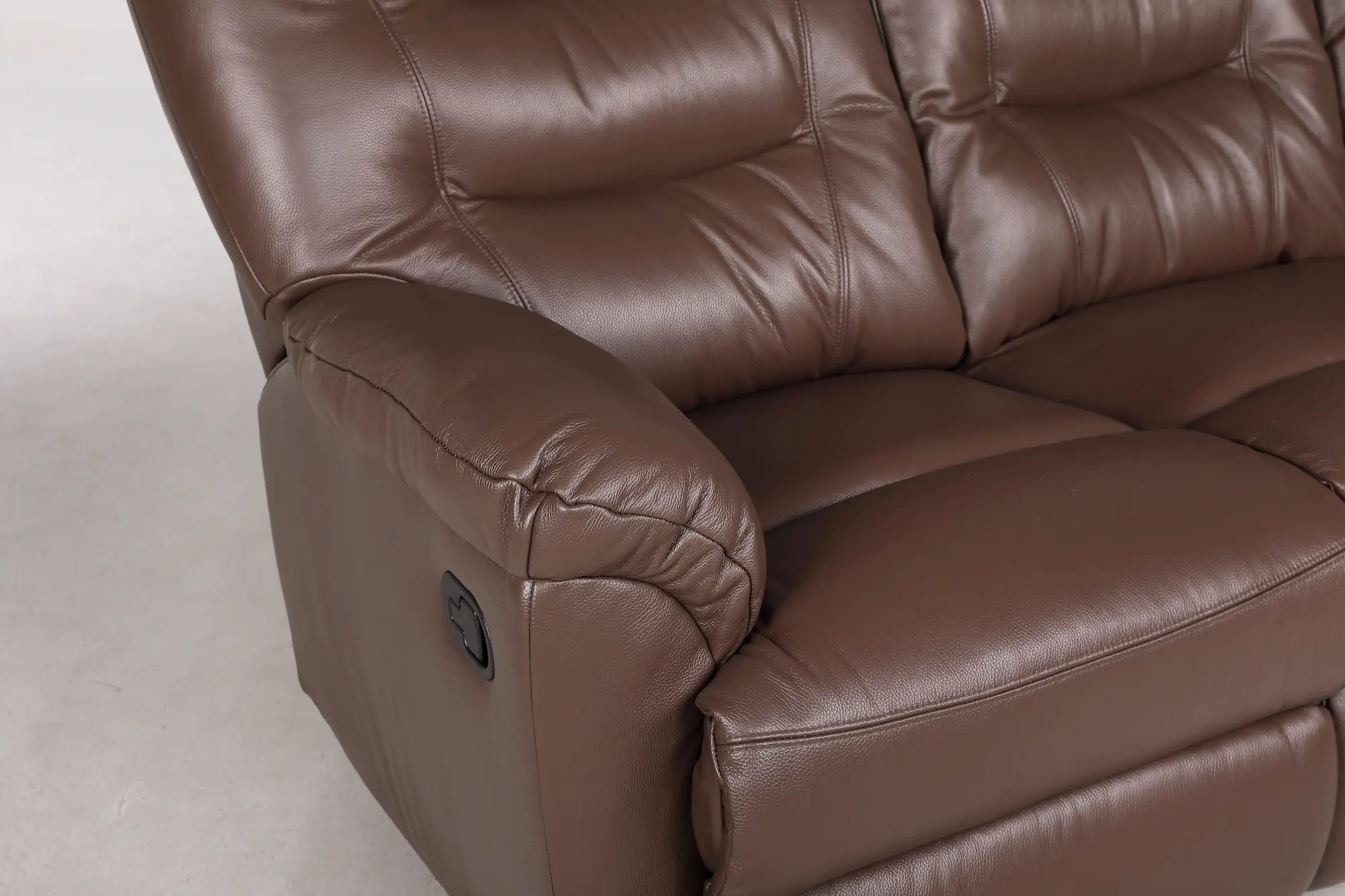 Odinė trivietė sofa su dviem reglaineriais WINDSOR-205x98xH102 cm-ruda spalva-11