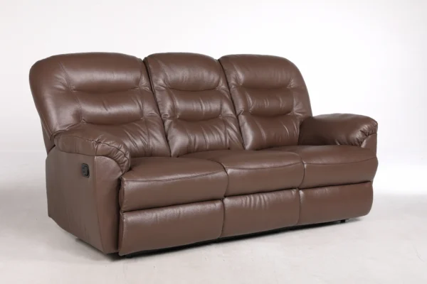 Odinė trivietė sofa su dviem reglaineriais WINDSOR-205x98xH102 cm-ruda spalva