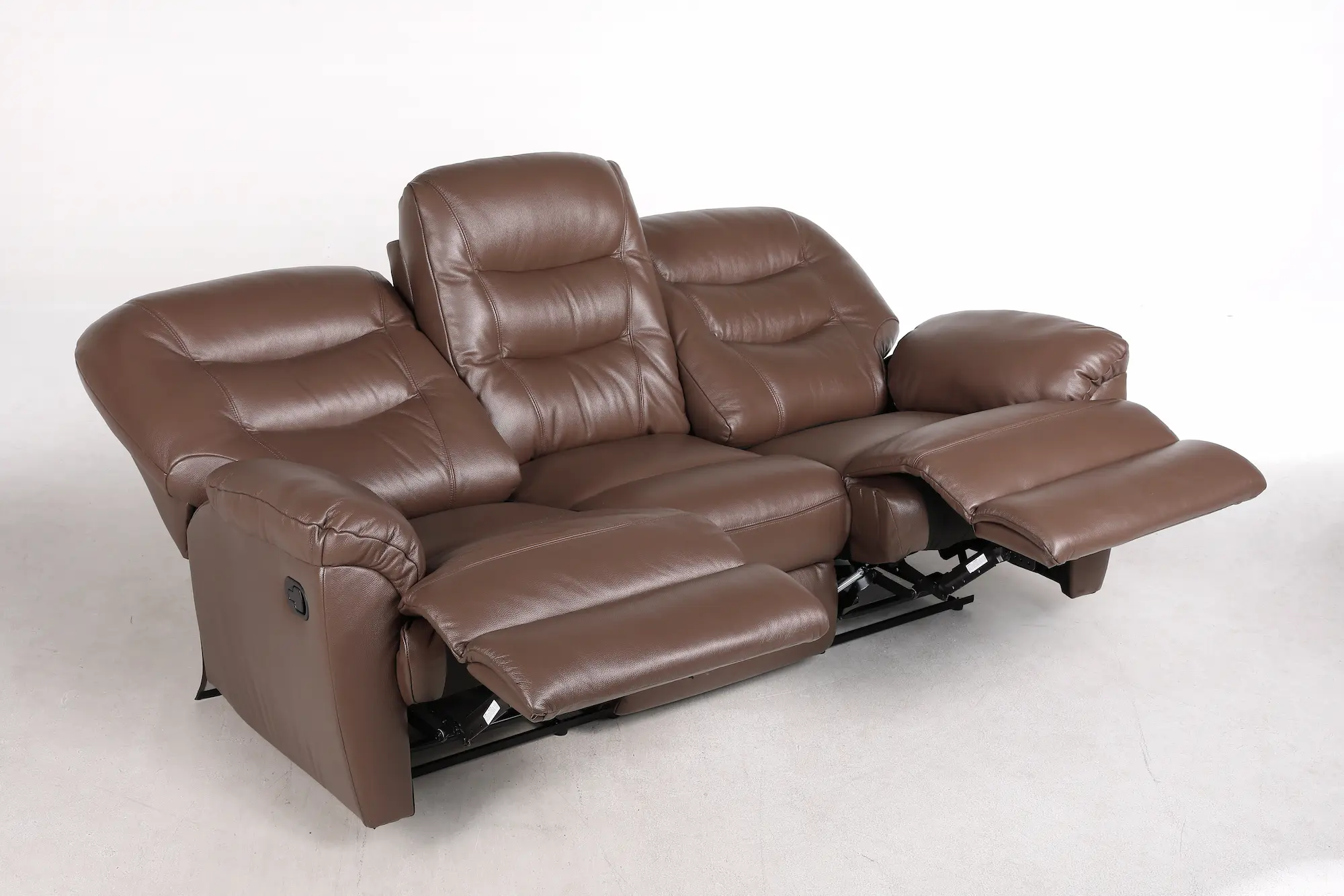 Odinė trivietė sofa su dviem reglaineriais WINDSOR-205x98xH102 cm-ruda spalva-5