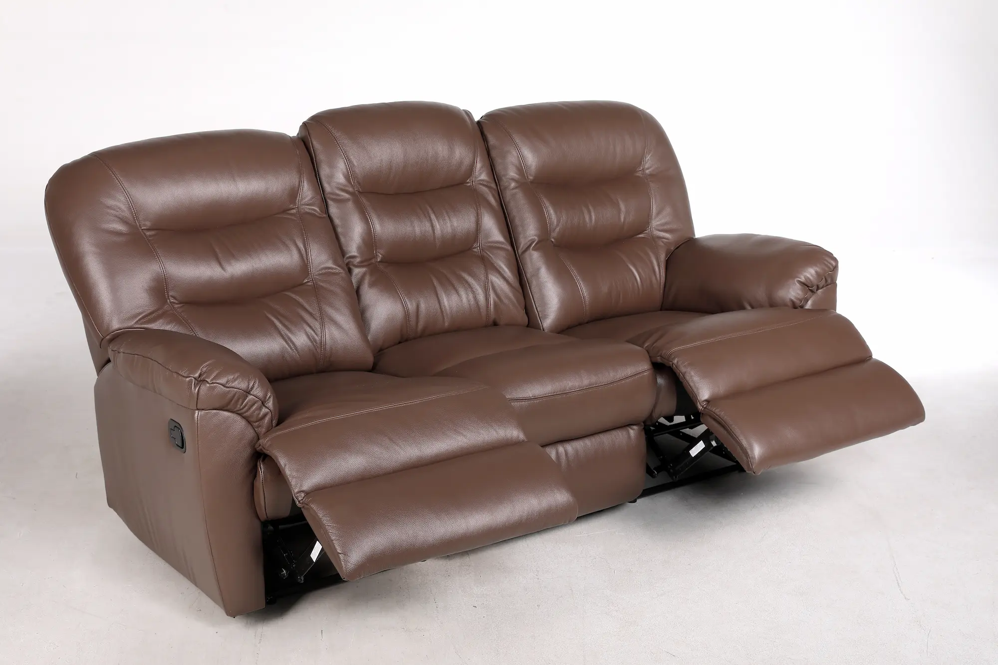Odinė trivietė sofa su dviem reglaineriais WINDSOR-205x98xH102 cm-ruda spalva-6