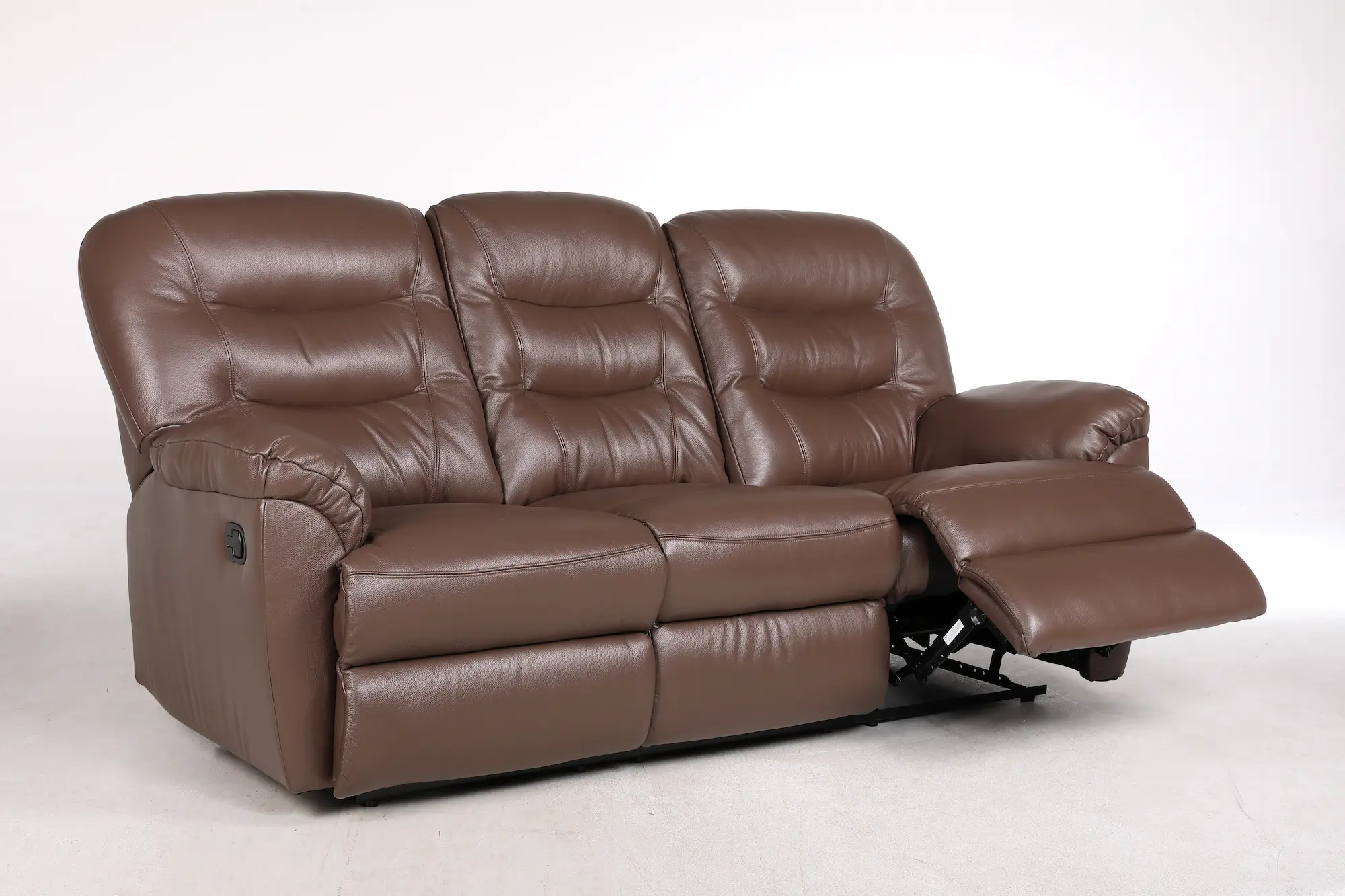 Odinė trivietė sofa su dviem reglaineriais WINDSOR-205x98xH102 cm-ruda spalva-8