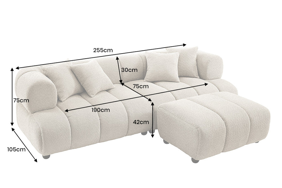 Sofa ADLO - 255x105xH75 cm - pilkšva spalva-6