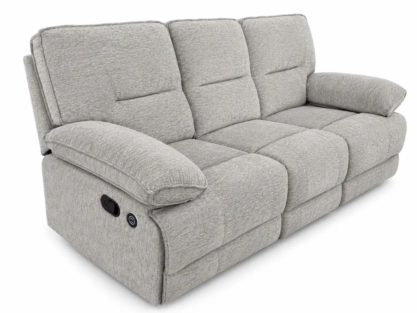 Trivietė sofa su dviem reglaineriais NEVADA – 225x97xH110 cm – pilkšva spalva-3