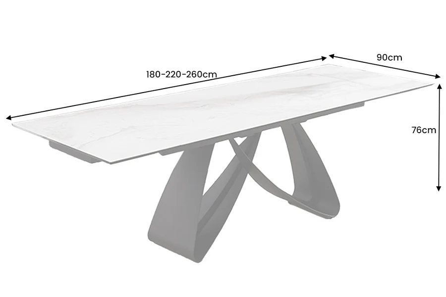 Valgomojo stalas INFINITY-ONYX 180 (220-260)x90xH76 cm-10