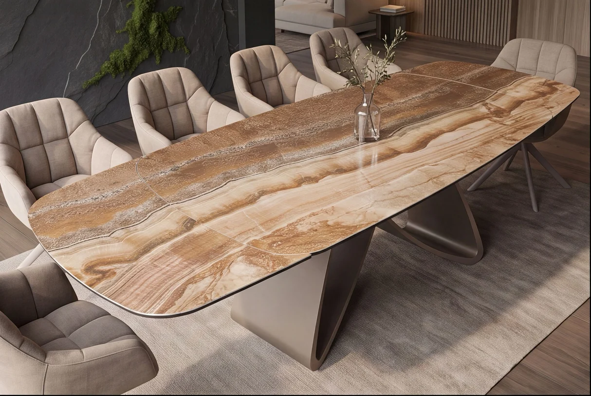 Valgomojo stalas INFINITY-ONYX 180 (220-260)x90xH76 cm-6
