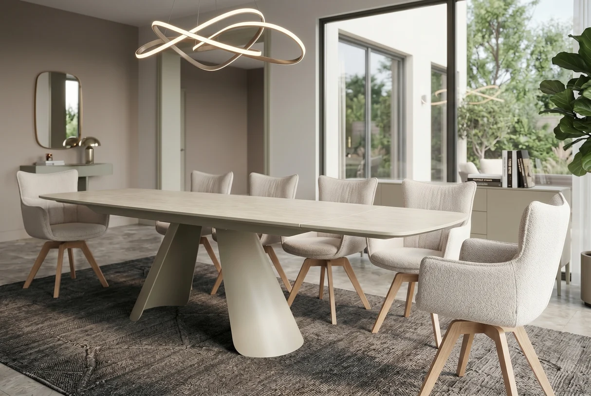 Valgomojo stalas VOGUE-BEIGE 160 (200-240)x90xH76 cm-3