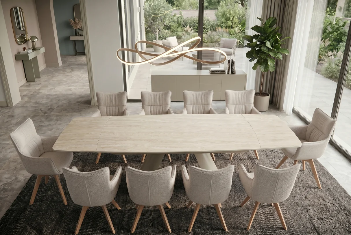 Valgomojo stalas VOGUE-BEIGE 160 (200-240)x90xH76 cm-4