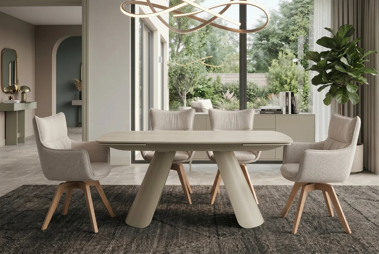 Valgomojo stalas VOGUE-BEIGE 160 (200-240)x90xH76 cm-5