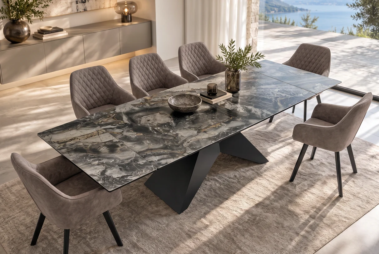 Valgomojo stalas DIAMOND-BRONZE 180 (220-260)x90xH77 cm-3