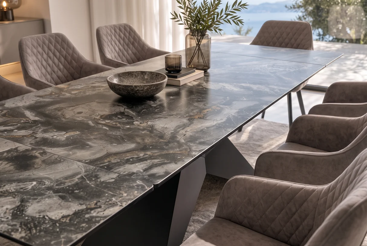 Valgomojo stalas DIAMOND-BRONZE 180 (220-260)x90xH77 cm-5