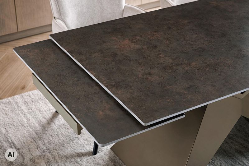 Valgomojo stalas DIAMOND-RUST 180 (220-260)x90xH77 cm-4