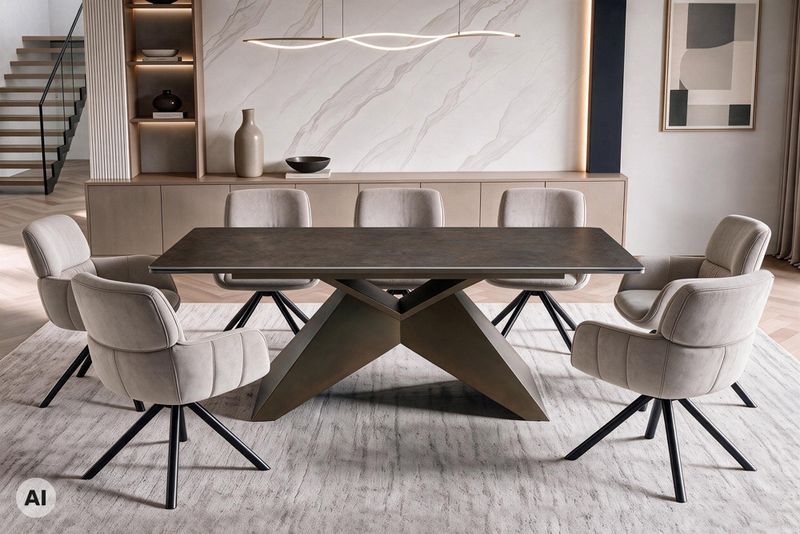 Valgomojo stalas DIAMOND-RUST 180 (220-260)x90xH77 cm-5