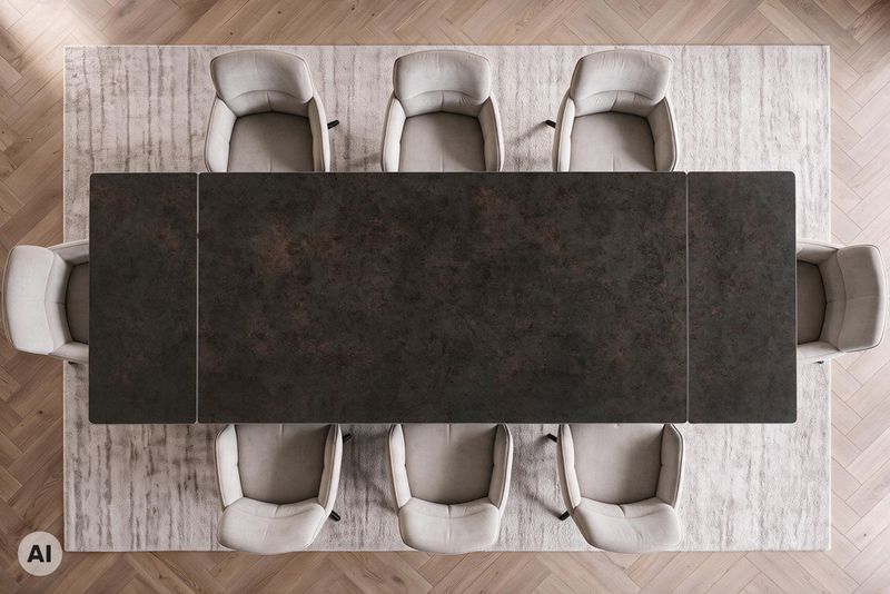 Valgomojo stalas DIAMOND-RUST 180 (220-260)x90xH77 cm-6