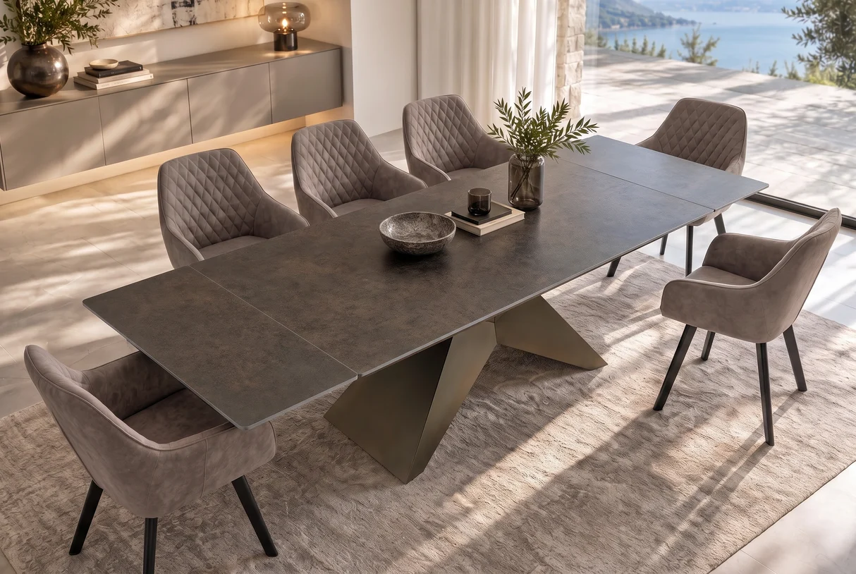 Valgomojo stalas DIAMOND-RUST 180 (220-260)x90xH77 cm-7