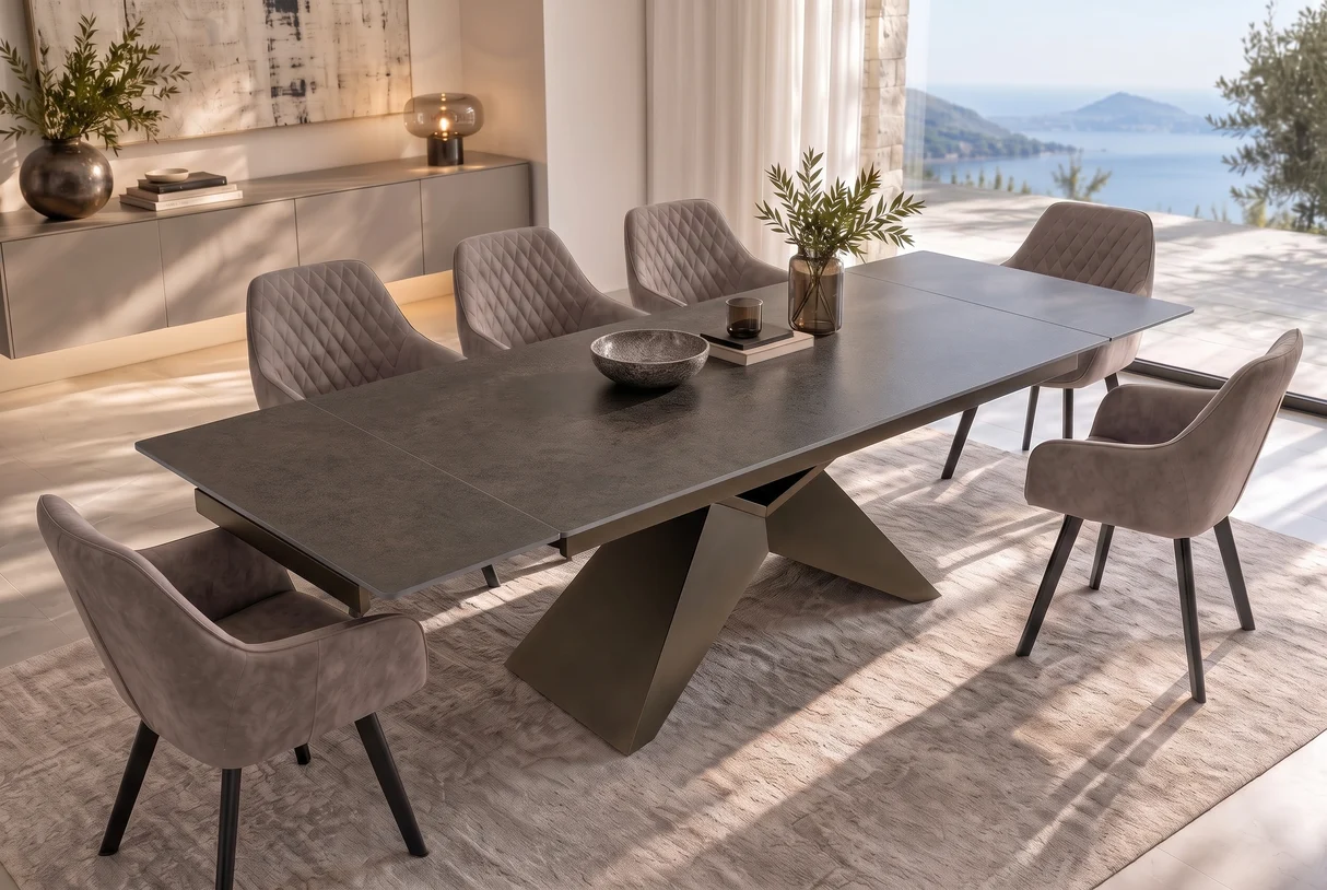 Valgomojo stalas DIAMOND-RUST 180 (220-260)x90xH77 cm-8