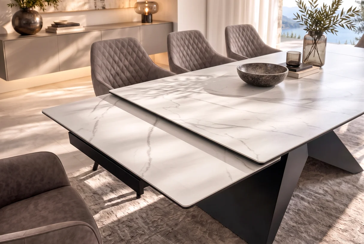 Valgomojo stalas DIAMOND-WHITE 180 (220-260)x90xH77 cm-6
